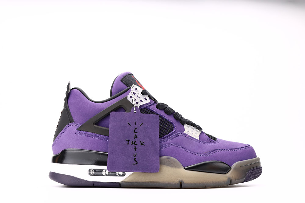 Travis Scott x Air Jordan 4 Retro ‘Purple Suede – Black Midsole’ Replica 766296 LN4