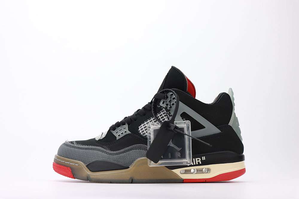 OFF-WHITE X AIR JORDAN 4 BRED REPLICA