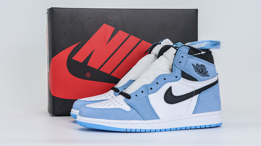 Air Jordan 1 Retro High White University Blue Black Replica 555088-134