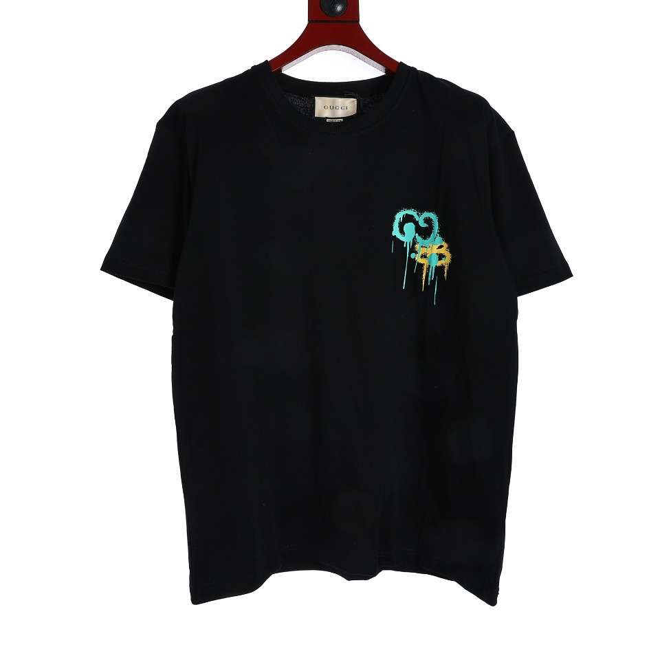 YESKICKS Gucci x Balenciaga Color Logo Print T-shirt for Unisex