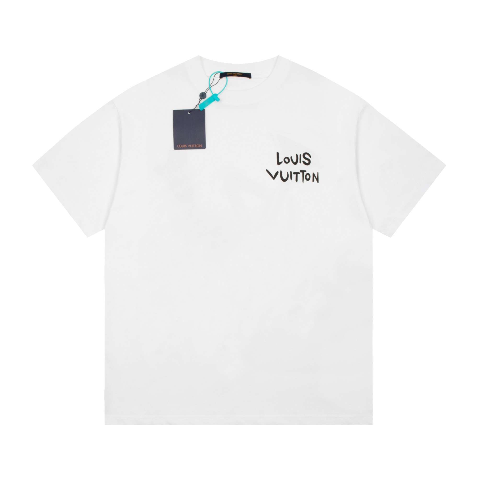 YESKICKS Louis Vuitton Creative Logo Letter Print T-Shirt For Unisex Black And White