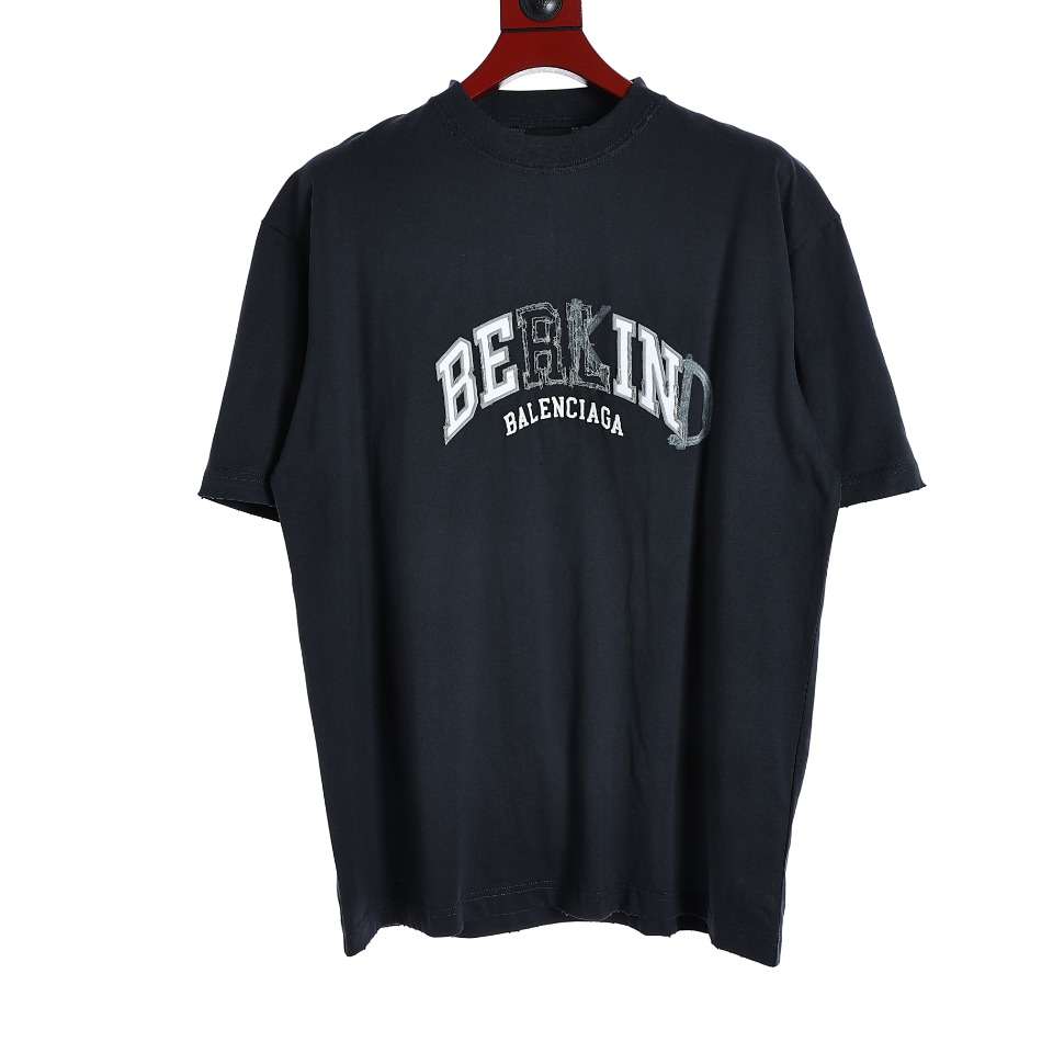 YESKICKS Balenciaga Bekind Logo Letter Print Fade Color T-shirt for Unisex