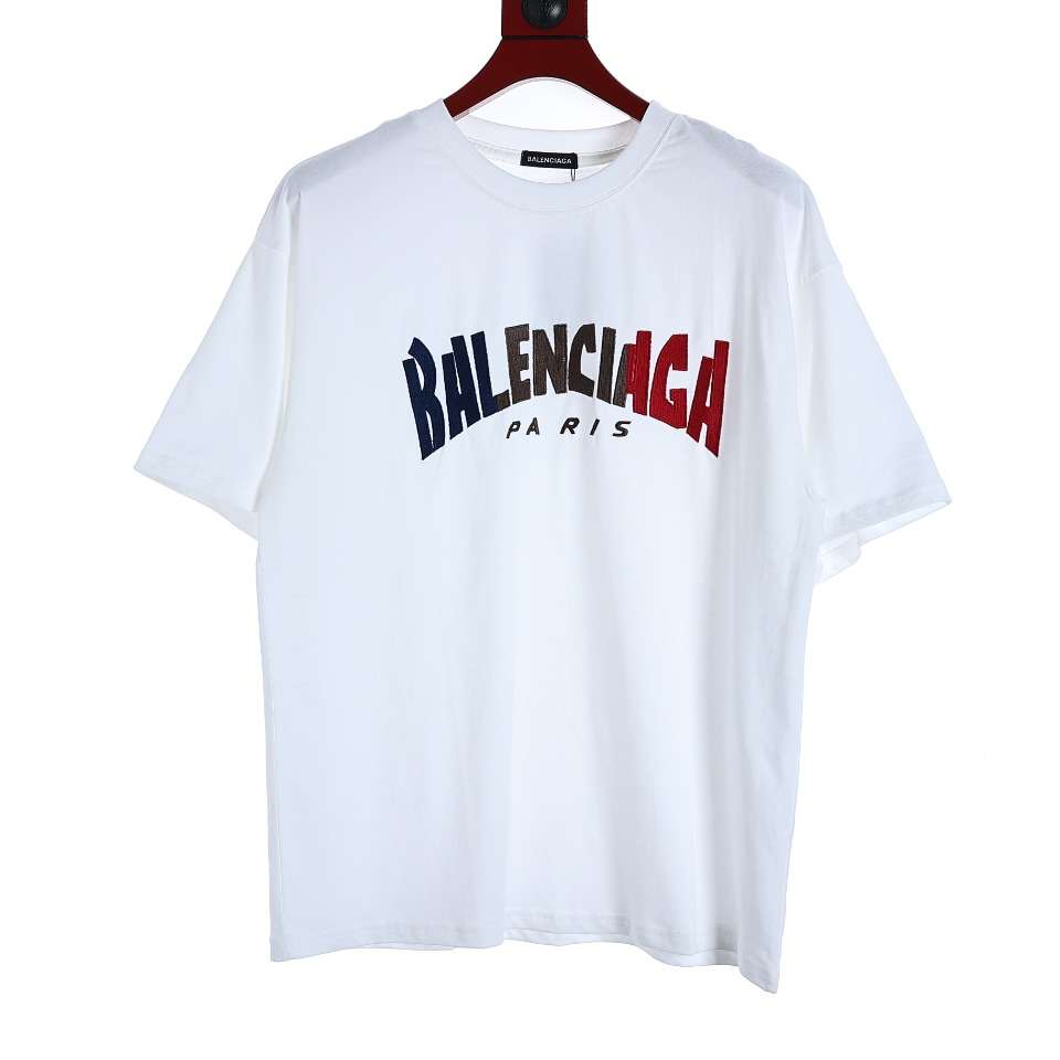 YESKICKS Balenciaga Logo Letter Print T-shirt for Unisex Black And White