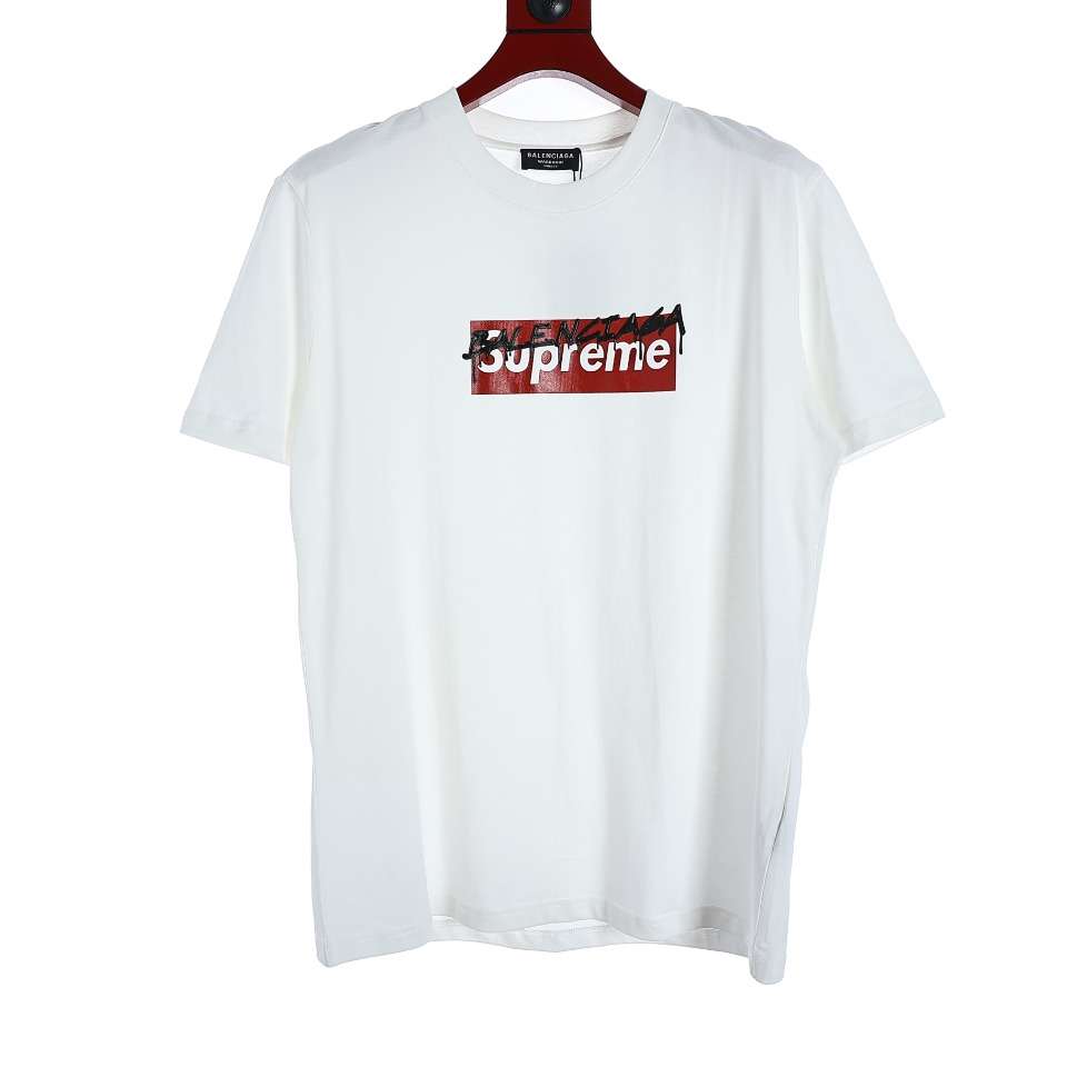 YESKICKS Balenciaga x Supreme Logo Print T-Shirt for Unisex