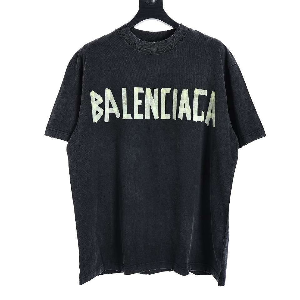 YESKICKS Balenciaga Duct Tape Letter T-Shirt For Unisex