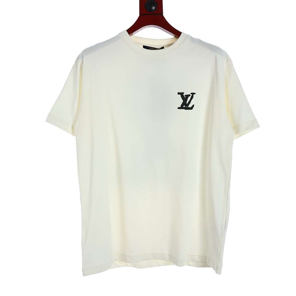 YESKICKS Louis Vuitton Graffiti Logo Foam Print T-Shirt For Unisex Black And White