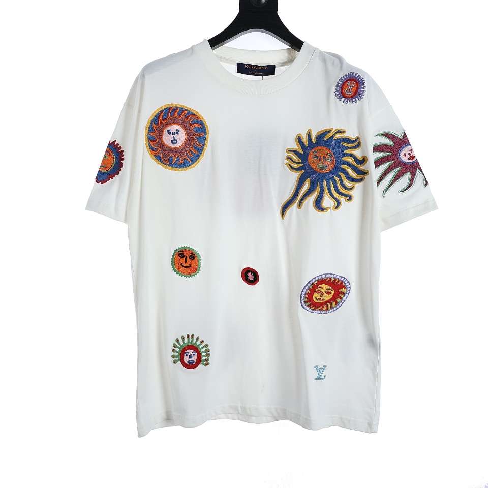 YESKICKS Louis Vuitton Sunfish Embroidery Couple T-Shirt For Unisex