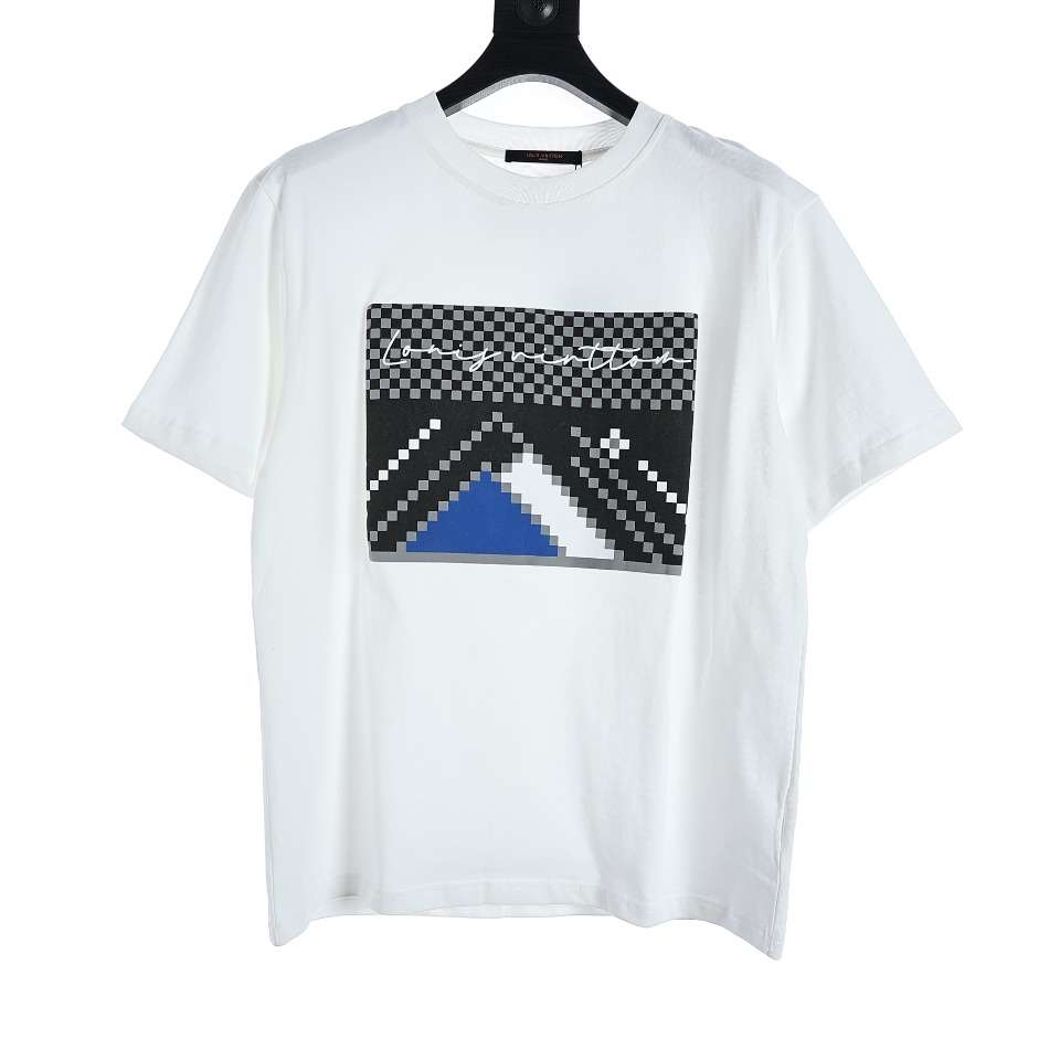 YESKICKS Louis Vuitton Mosaic Photo Flocking Foam Printed T-Shirt For Unisex