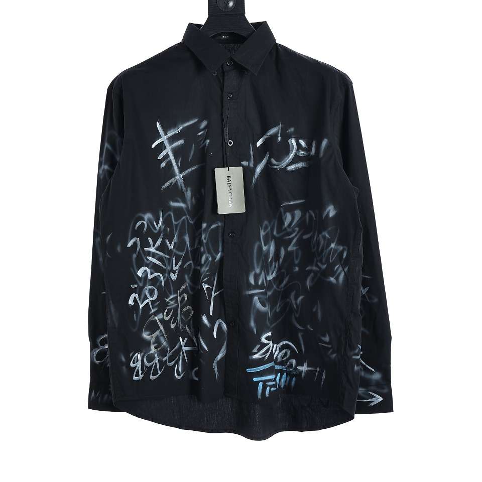 YESKICKS Balenciaga Graffiti Long Sleeve Shirt For Unisex