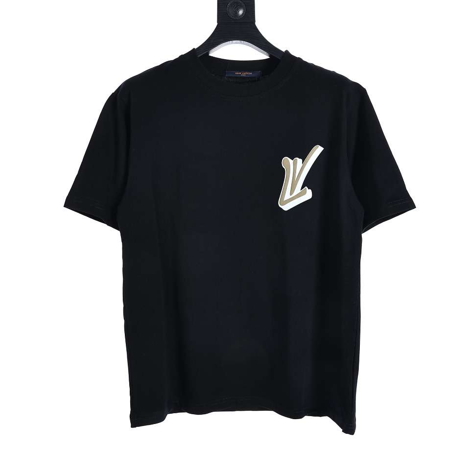 YESKICKS Louis Vuitton Velvet Letter Foam Print Short Sleeve T-Shirt For Unisex