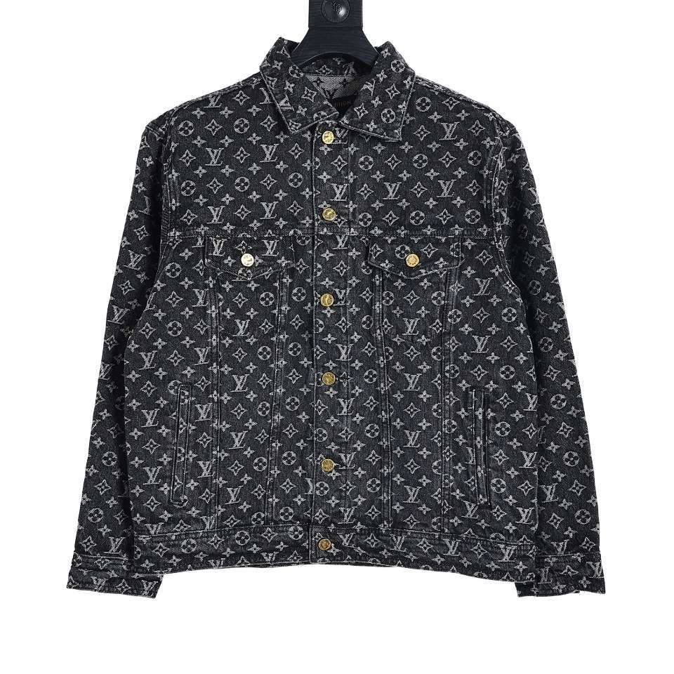 YESKICKS Louis Vuitton Monogram Little Red Man Jacquard Embroidery Denim Jacket For Unisex