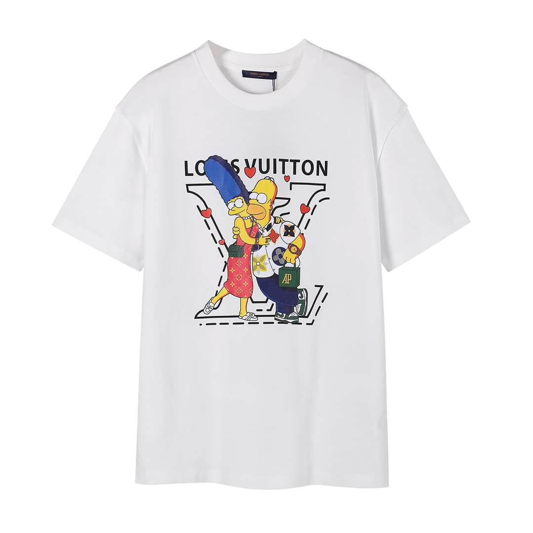 YESKICKS Louis Vuitton The Simpsons Print T-shirt for Unisex