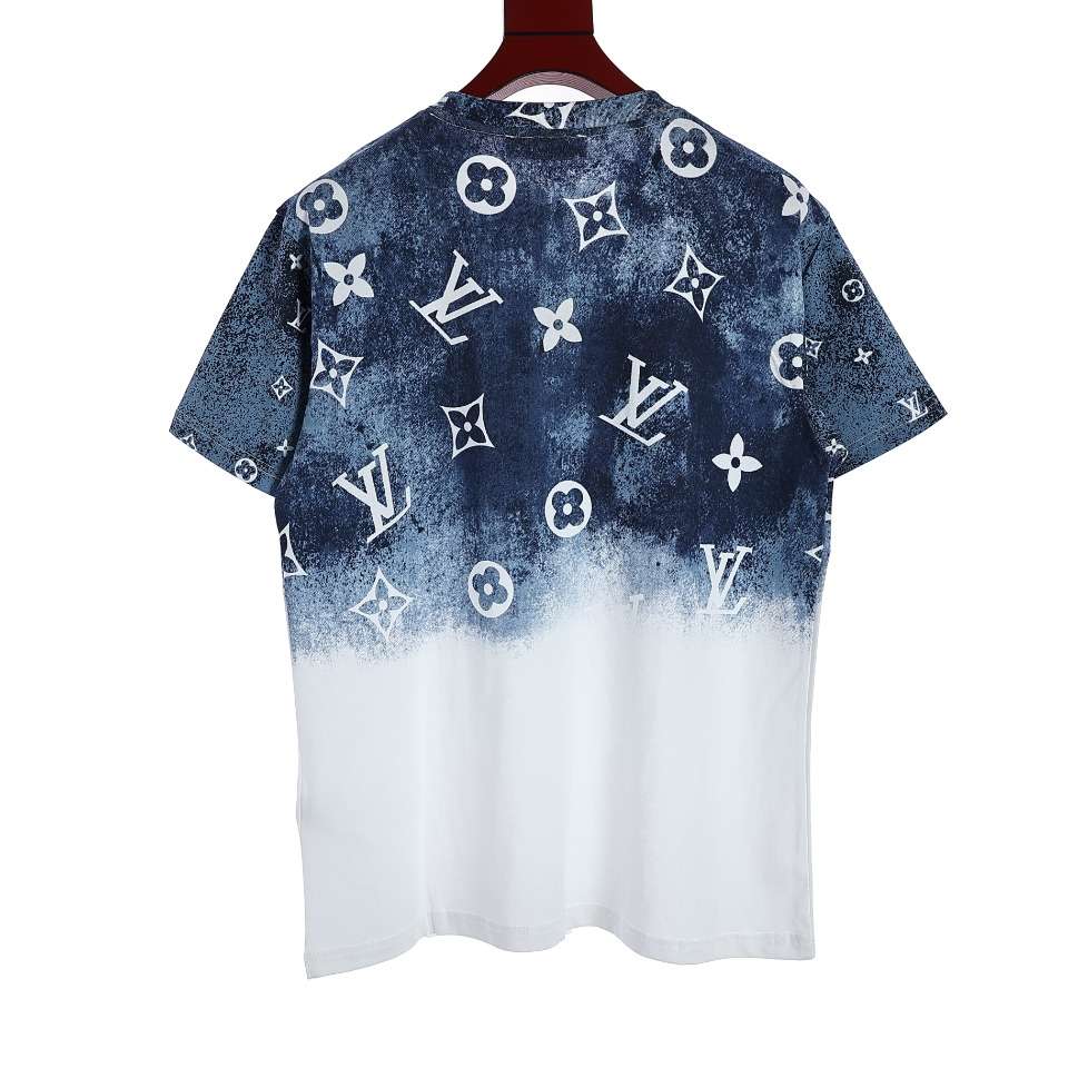 YESKICKS Louis Vuitton Monogram Color Clash T-Shirt For Unisex Black And Blue