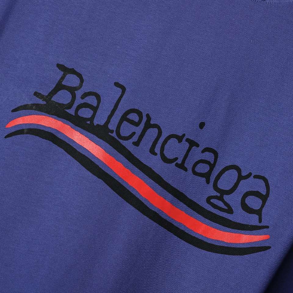 YESKICKS Balenciaga Logo Graffiti Prints T-shirt for Unisex Black  Blue And White