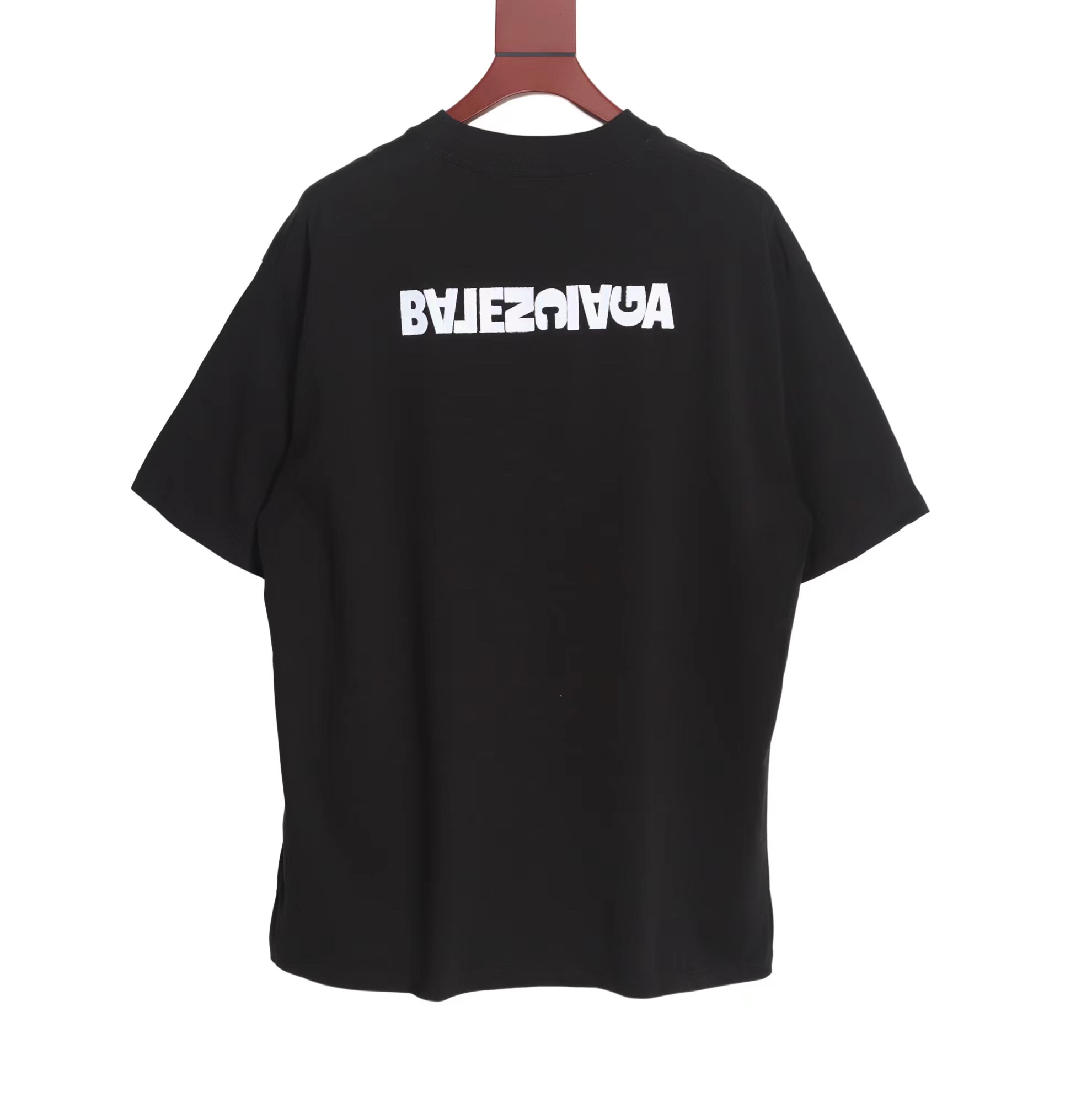 YESKICKS Balenciaga Reverse Letter Embroidery Round Neck Short Sleeve T-Shirt for Unisex