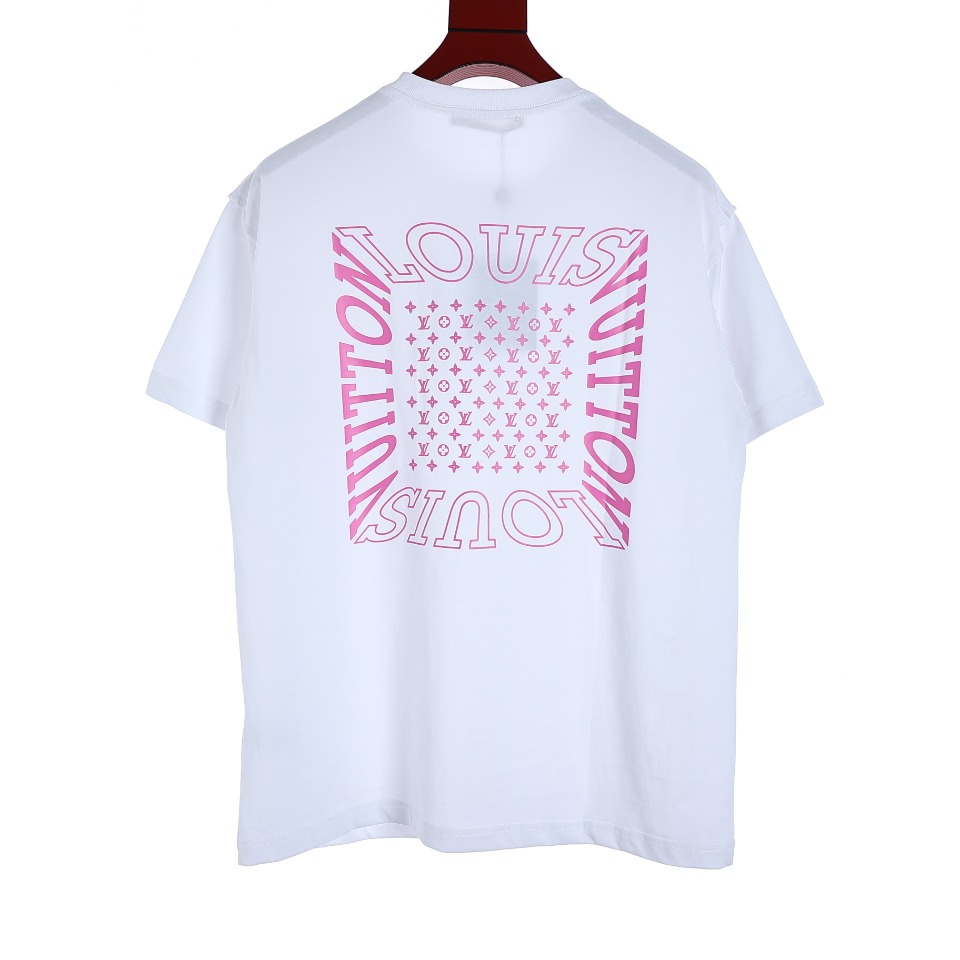 YESKICKS Louis Vuitton Square Logo Print T-Shirt For Unisex Black And White