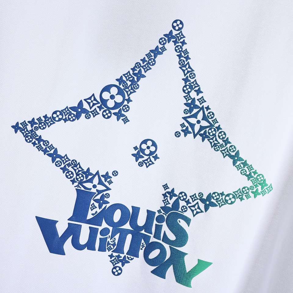 YESKICKS Louis Vuitton Gradient Foam Print T-Shirt For Unisex Black And White