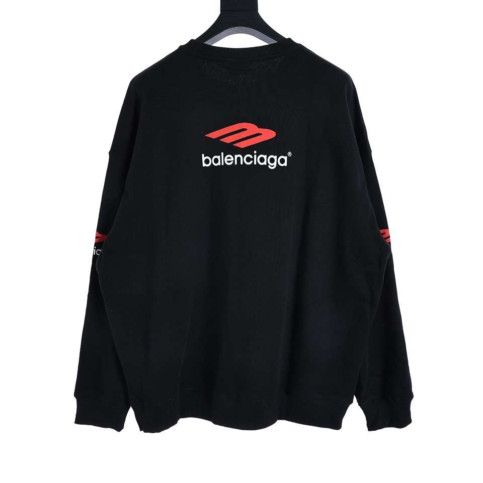 YESKICKS Balenciaga Sweatshirt With Large Silhouette And Round Neck For Unisex Black And White