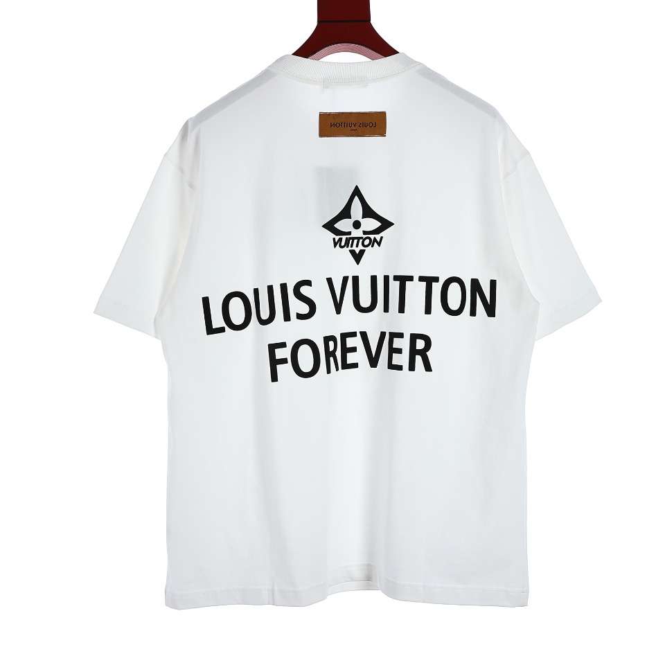 YESKICKS Louis Vuitton Foam Letter Print T-Shirt For Unisex Black And White