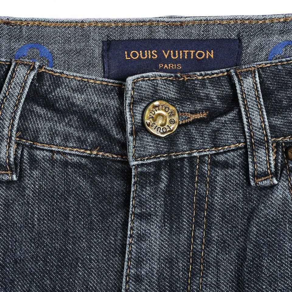 YESKICKS Louis Vuitton Street Style Printed Pockets Jeans For Unisex