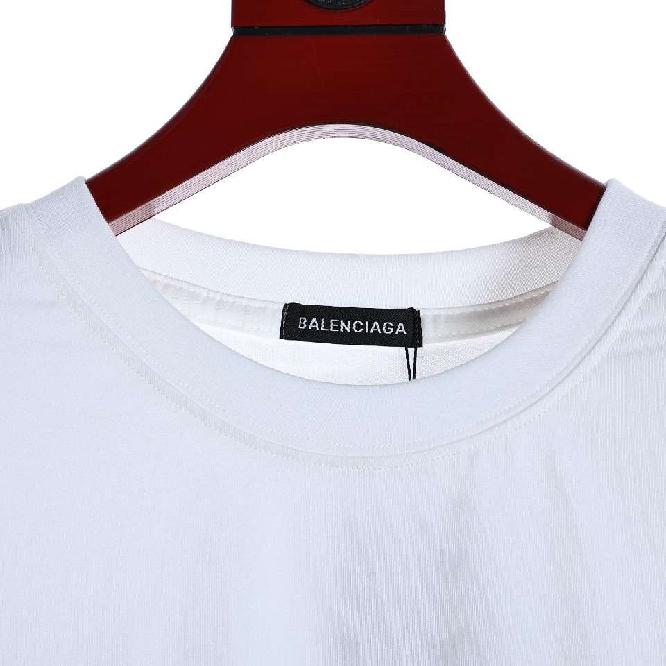 YESKICKS Balenciaga Logo Letter Print T-shirt for Unisex Black And White