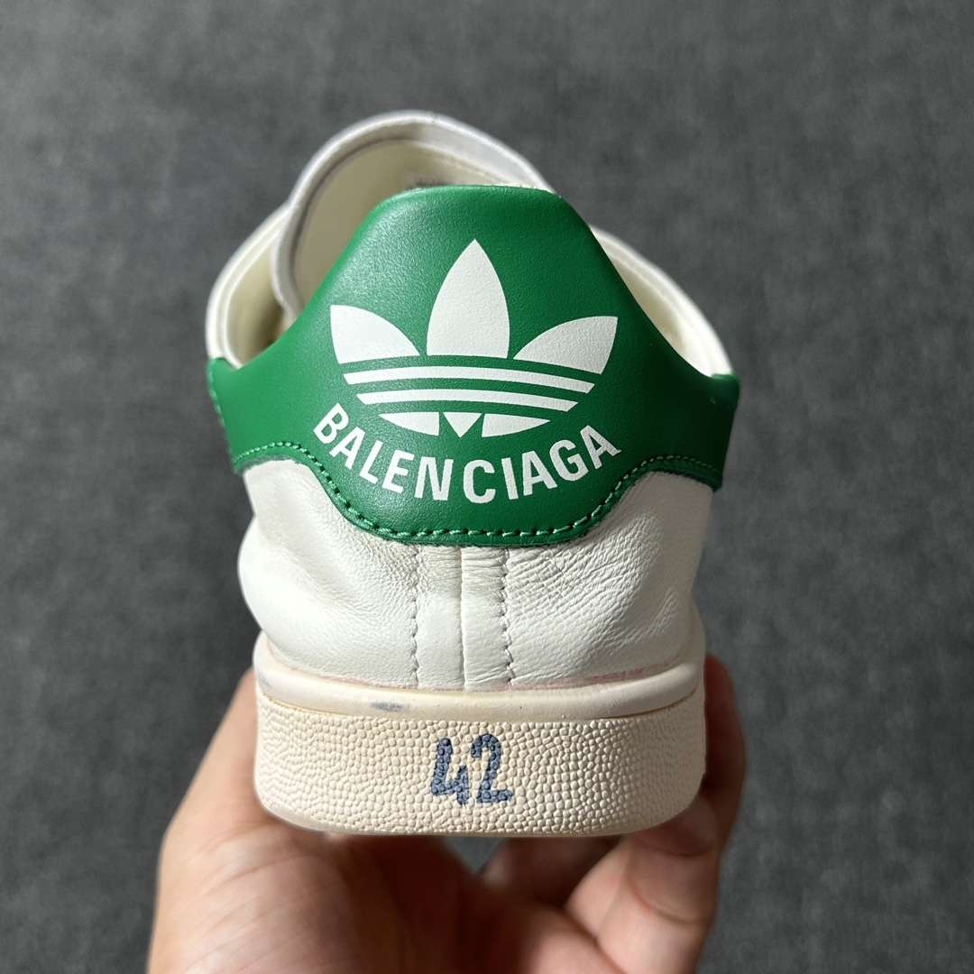 YESKICKS Balenciaga x Adidas Stan Smith Worn-Out White Green Replica Sneaker