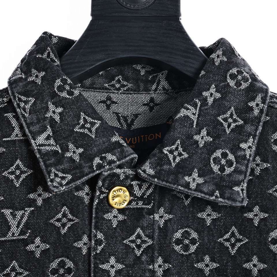 YESKICKS Louis Vuitton Monogram Little Red Man Jacquard Embroidery Denim Jacket For Unisex