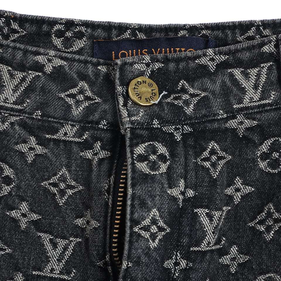 YESKICKS Louis Vuitton Little Red Riding Hole Jacquard Jeans For Unisex