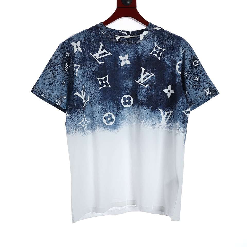 YESKICKS Louis Vuitton Monogram Color Clash T-Shirt For Unisex Black And Blue