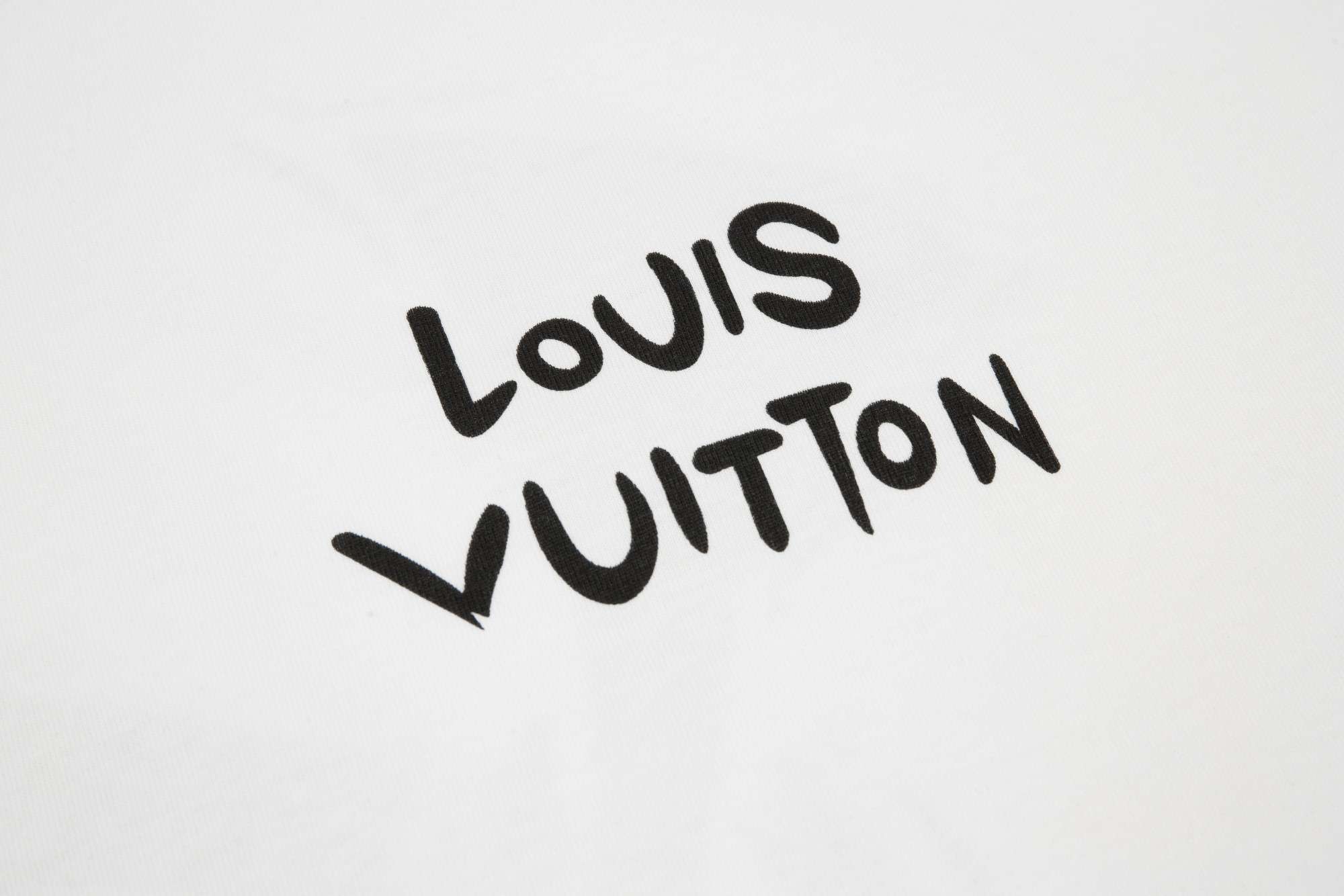 YESKICKS Louis Vuitton Creative Logo Letter Print T-Shirt For Unisex Black And White