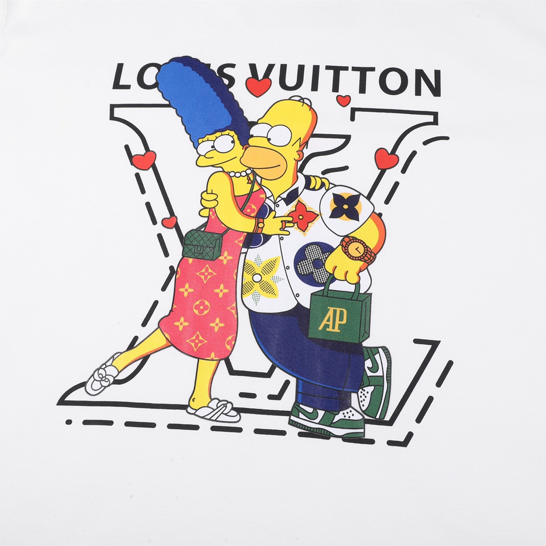 YESKICKS Louis Vuitton The Simpsons Print T-shirt for Unisex