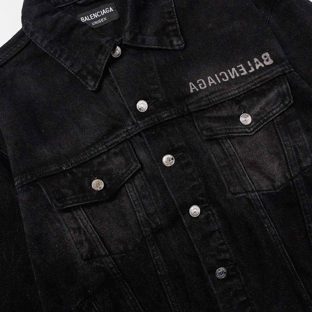 YESKICKS Balenciaga Street Style Long Denim Jacket for Unisex