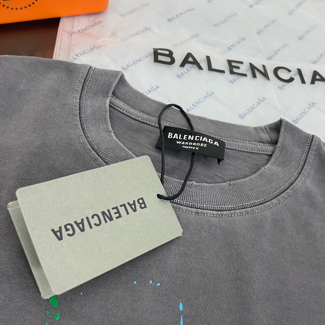 YESKICKS Balenciaga Logo Letter Pigments Print for Unisex