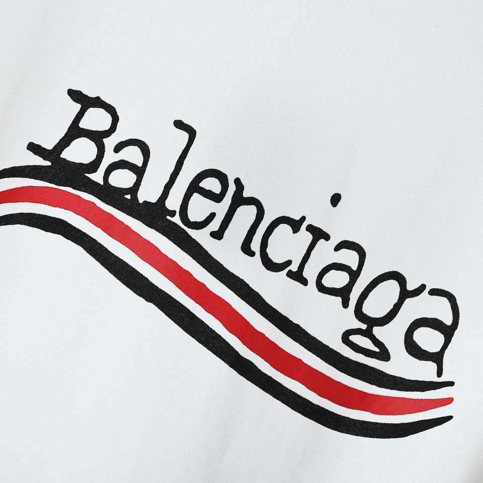 YESKICKS Balenciaga Logo Graffiti Prints T-shirt for Unisex Black  Blue And White