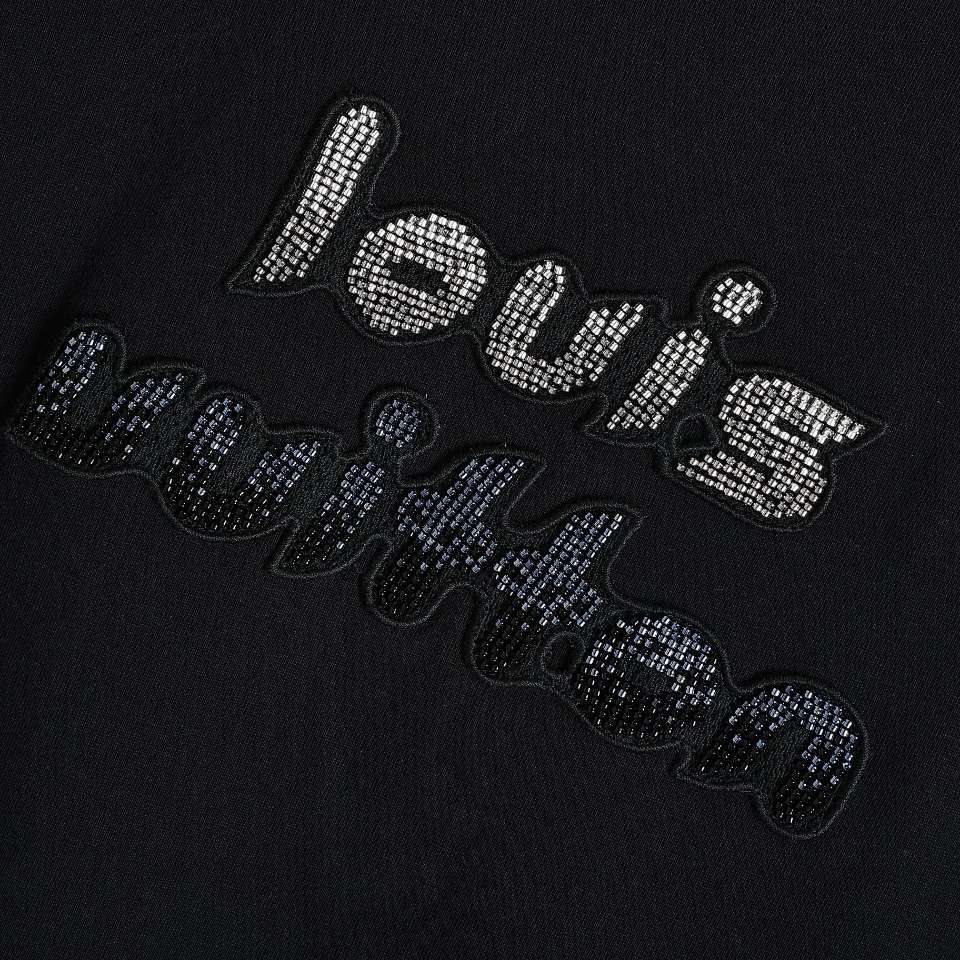 YESKICKS Louis Vuitton Metallic Beaded Short Sleeve T-Shirt For Unisex