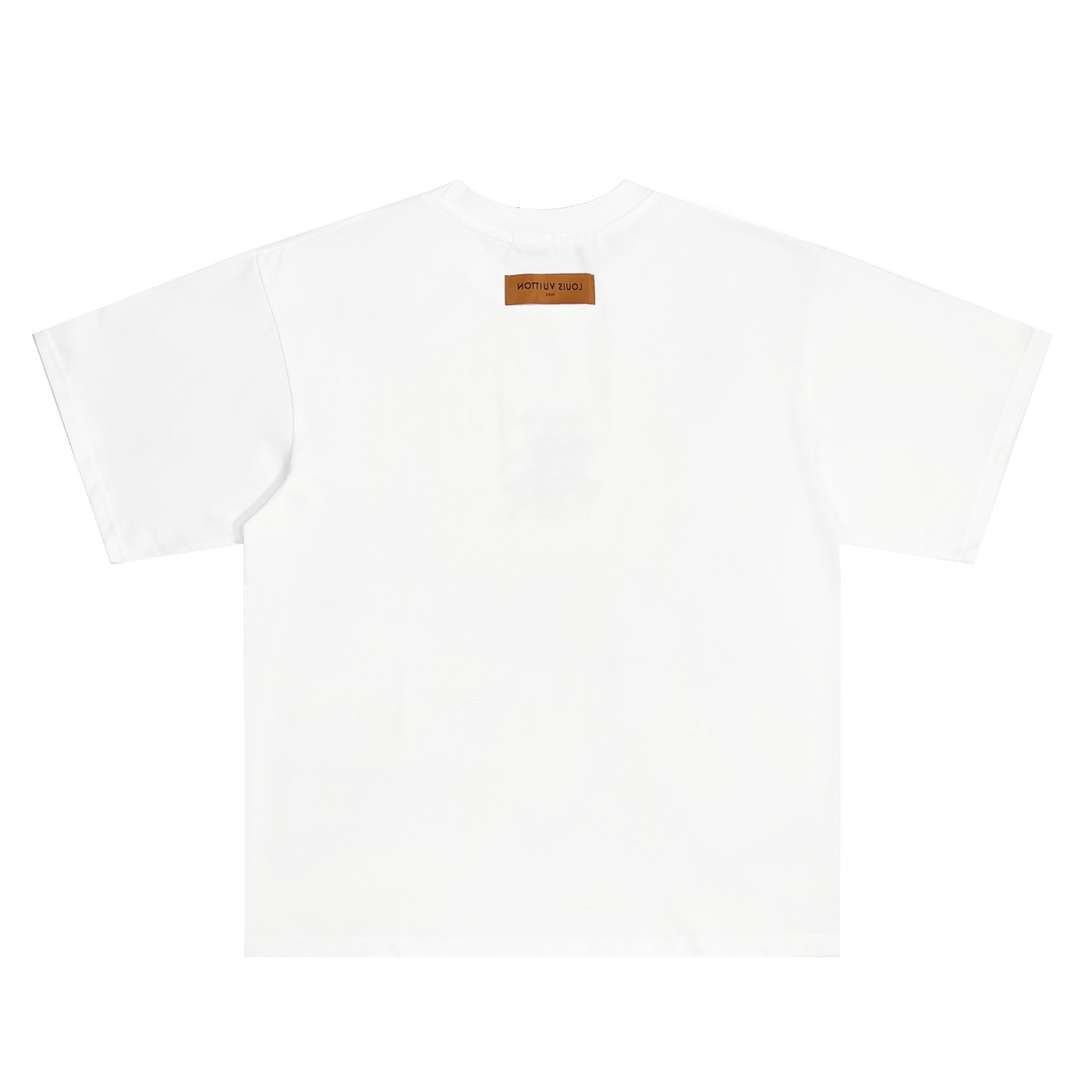 YESKICKS Louis Vuitton Logo Casual T-shirt for Unisex Black and White