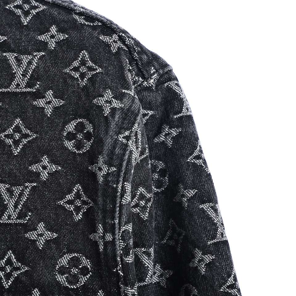 YESKICKS Louis Vuitton Monogram Little Red Man Jacquard Embroidery Denim Jacket For Unisex