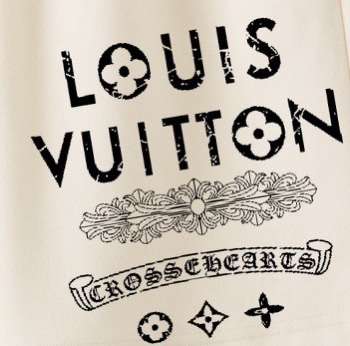 YESKICKS Louis Vuitton x Chrome Hearts Logo Print  Short Pants For Unisex Black And Apricot