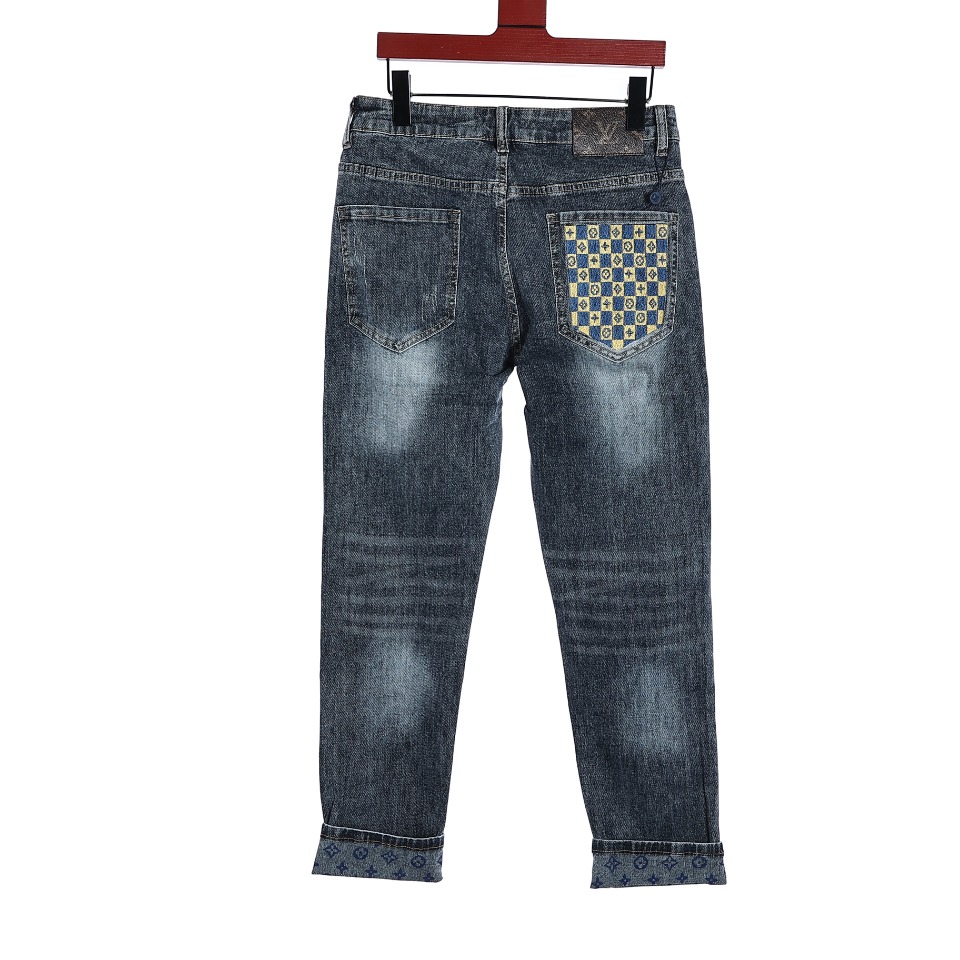 YESKICKS Louis Vuitton Street Style Printed Pockets Jeans For Unisex