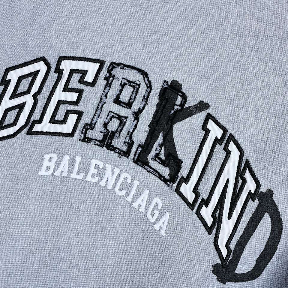 YESKICKS Balenciaga Bekind Logo Letter Print Fade Color T-shirt for Unisex