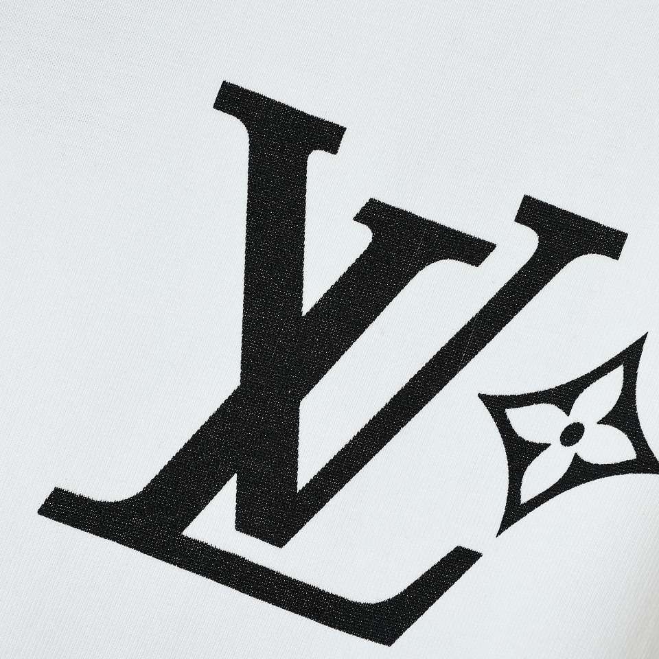 YESKICKS Louis Vuitton Letter Print T-Shirt For Unisex Black And White