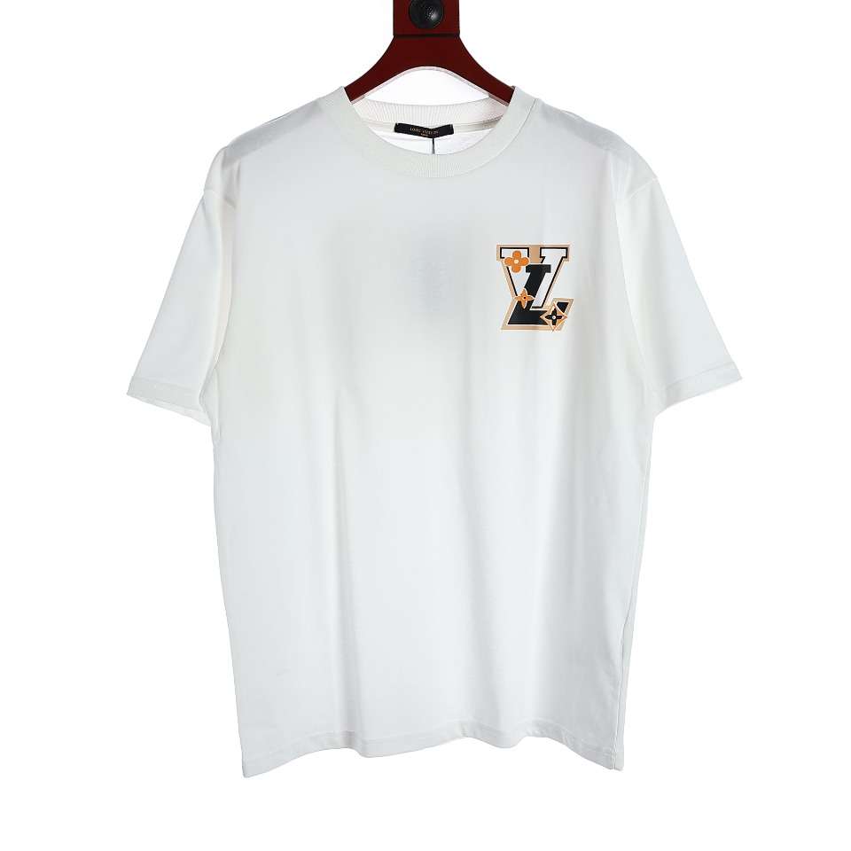 YESKICKS Louis Vuitton Colorblocked Logo Print T-Shirt For Unisex Black And White