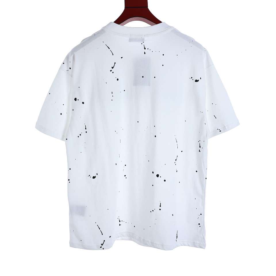 YESKICKS Balenciaga Splash Ink Monogram Print T-Shirt for Unisex Black And White