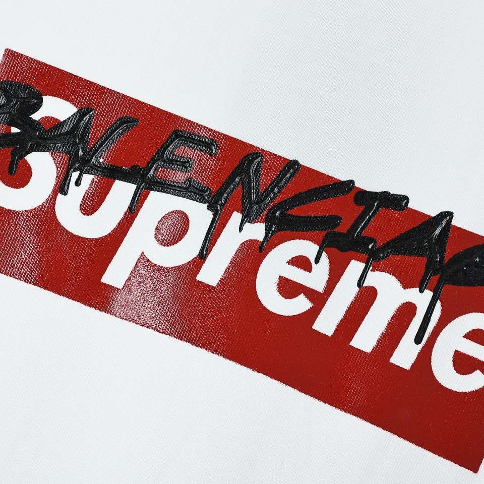 YESKICKS Balenciaga x Supreme Logo Print T-Shirt for Unisex