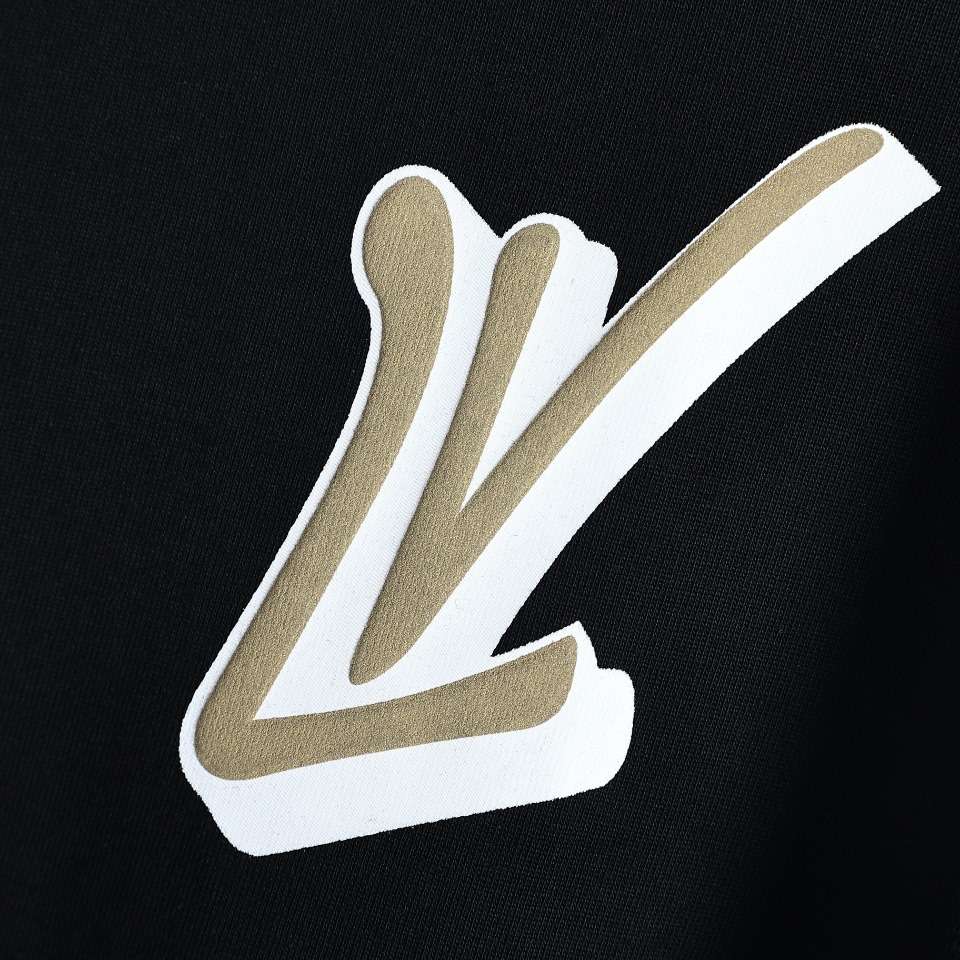 YESKICKS Louis Vuitton Velvet Letter Foam Print Short Sleeve T-Shirt For Unisex