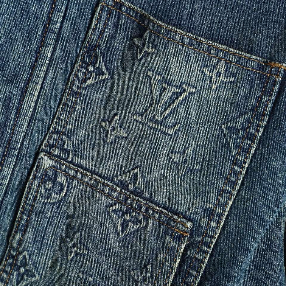 YESKICKS Louis Vuitton Embossed Denim Jacket For Unisex