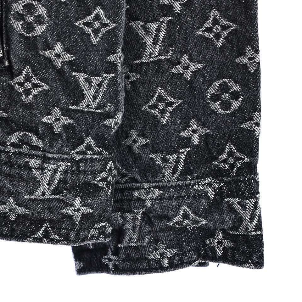 YESKICKS Louis Vuitton Monogram Little Red Man Jacquard Embroidery Denim Jacket For Unisex