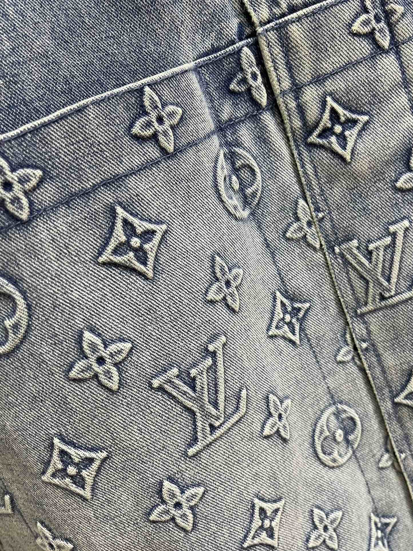 YESKICKS Louis Vuitton Monogram Denim Street Style Cotton Short Sleeves