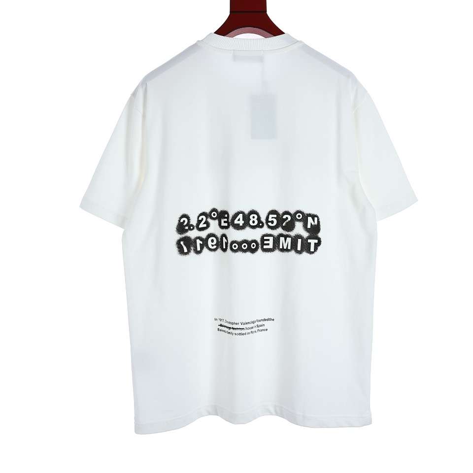 YESKICKS Balenciaga Logo Letter Print T-shirt for Unisex Black And White