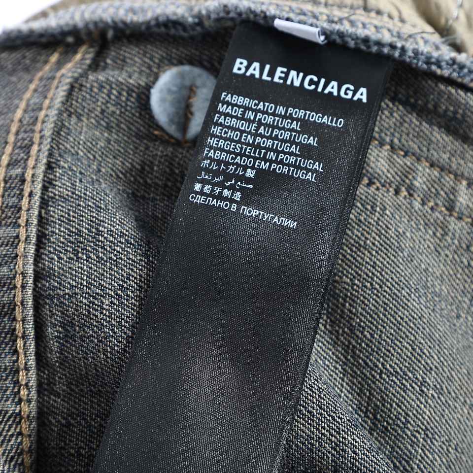 YESKICKS Balenciaga Blue Washed Orange Flared Jeans